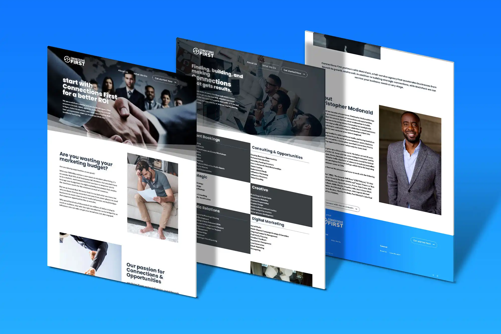 Connections First Website Mockup